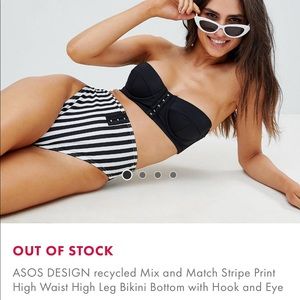 High waist stripe print bikini bottom
